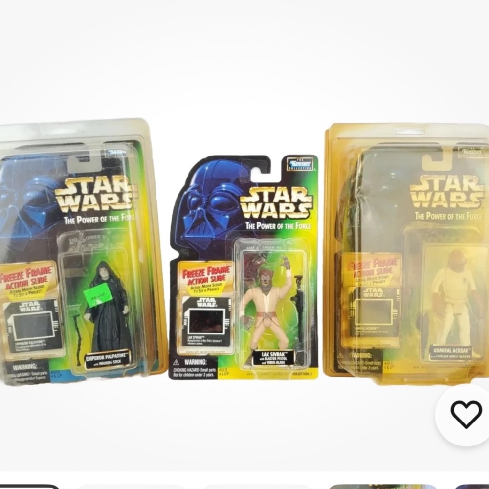 Star Wars Kenner Figures Emperor Palpatine Lak Sivrak Admiral Ackbar Lot (3) NEW